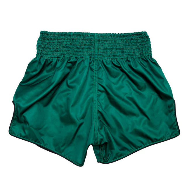Green Muay Thai shorts on a white background