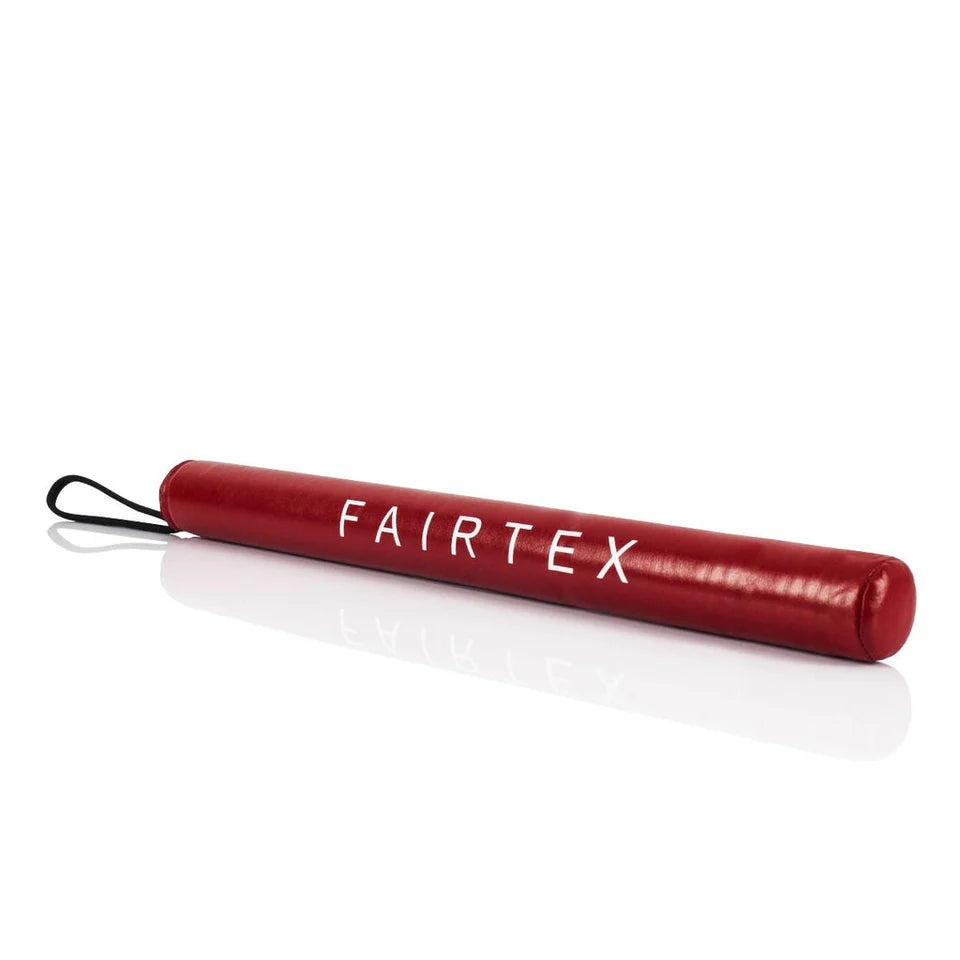 Red Fairtex boxing stick on a white background