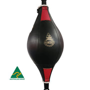 Black and red floor to ceiling bag with Jim Bradley logo on a white background