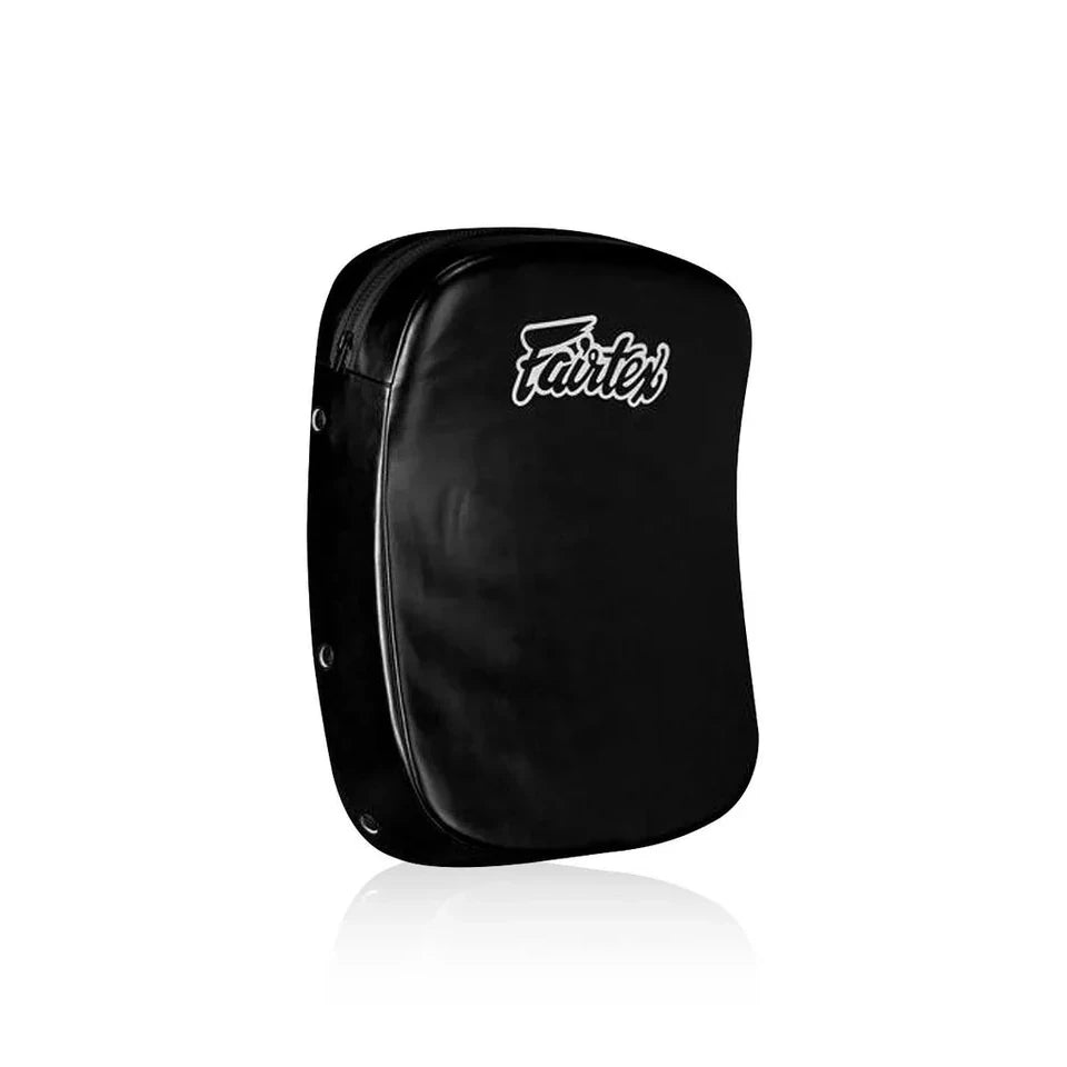Black Fairtex kick shield on a white background
