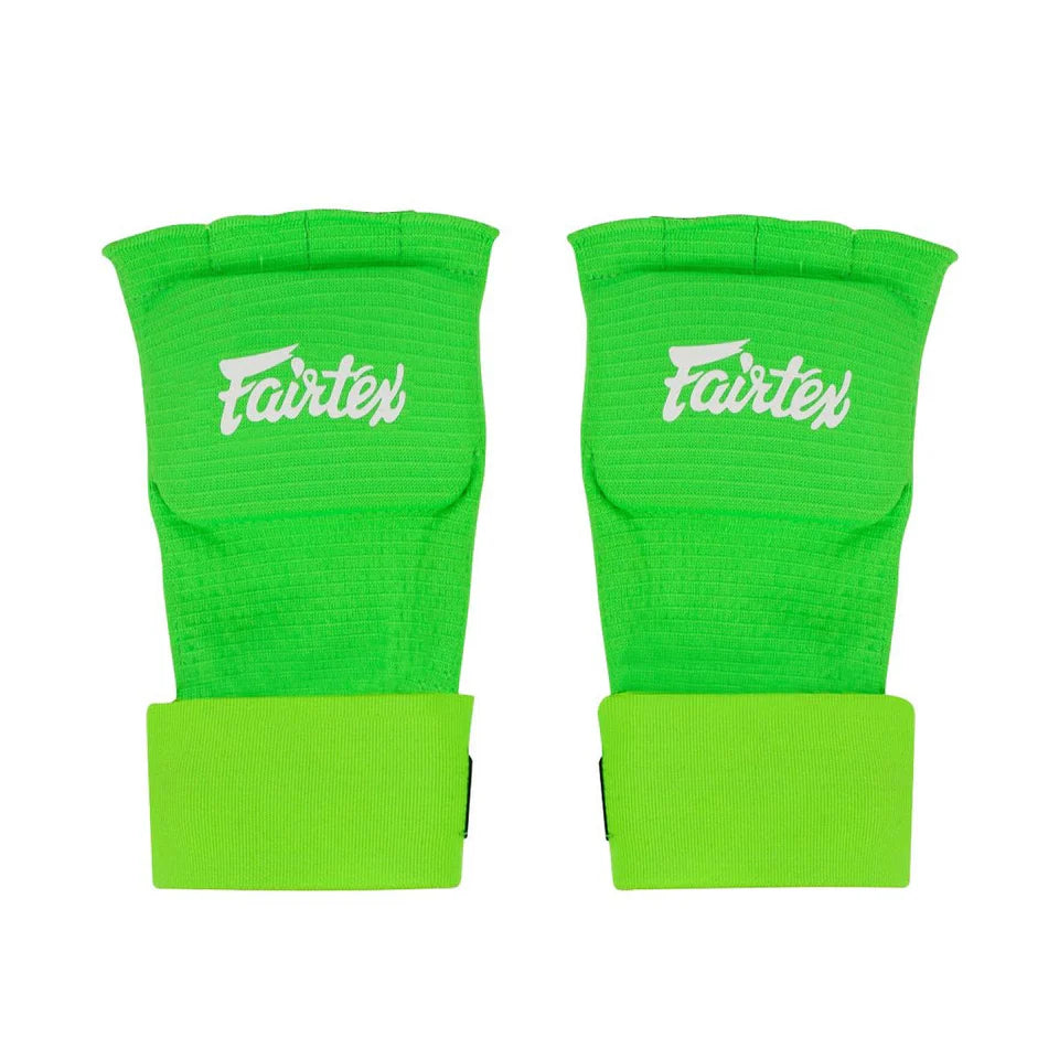 Pair of green Fairtex quick wraps on a white background