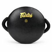 Black round shield with Fairtex logo on a white background