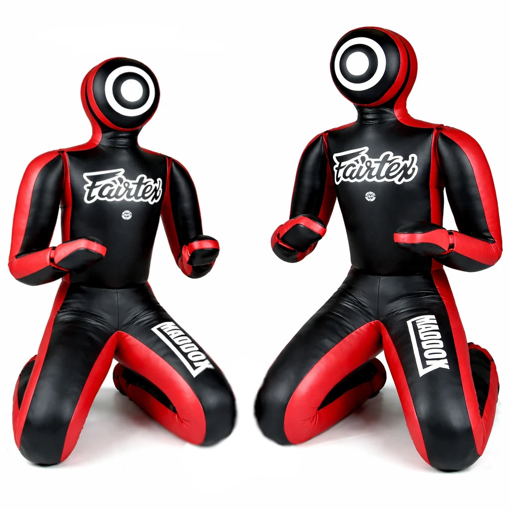 Black and red fighting Dummy with 'Fairtex' branding on a white background