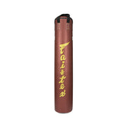 Brown punching bag with 'Fairtex' branding on a white background