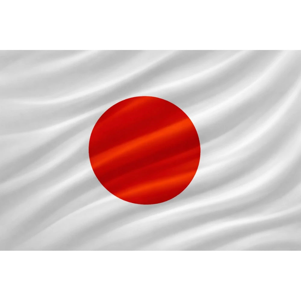 Flag of Japan with a red circle on a white background