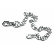 Silver chain with swivel and clasp on a white background