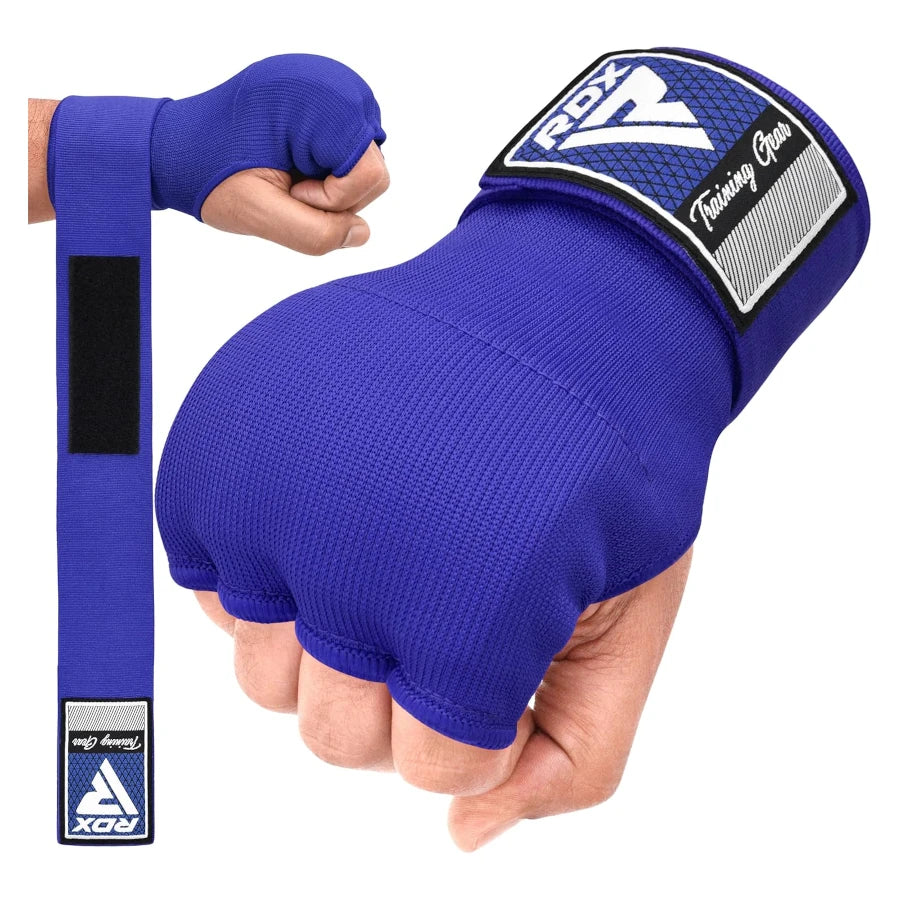 Blue boxing quick wraps with brand logo on a white background