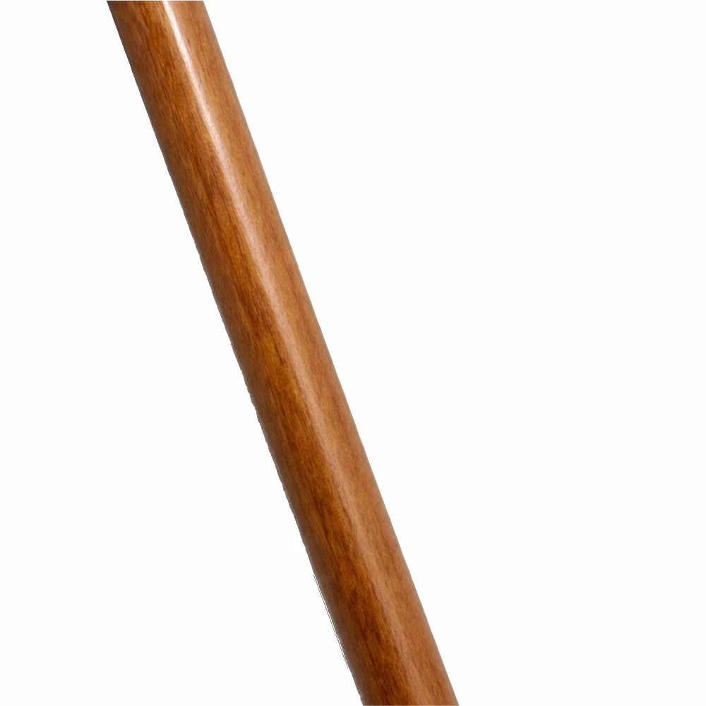 Close-up of a red oak bo staff on a white background