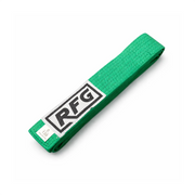 Green belt with RFG logo on a white background
