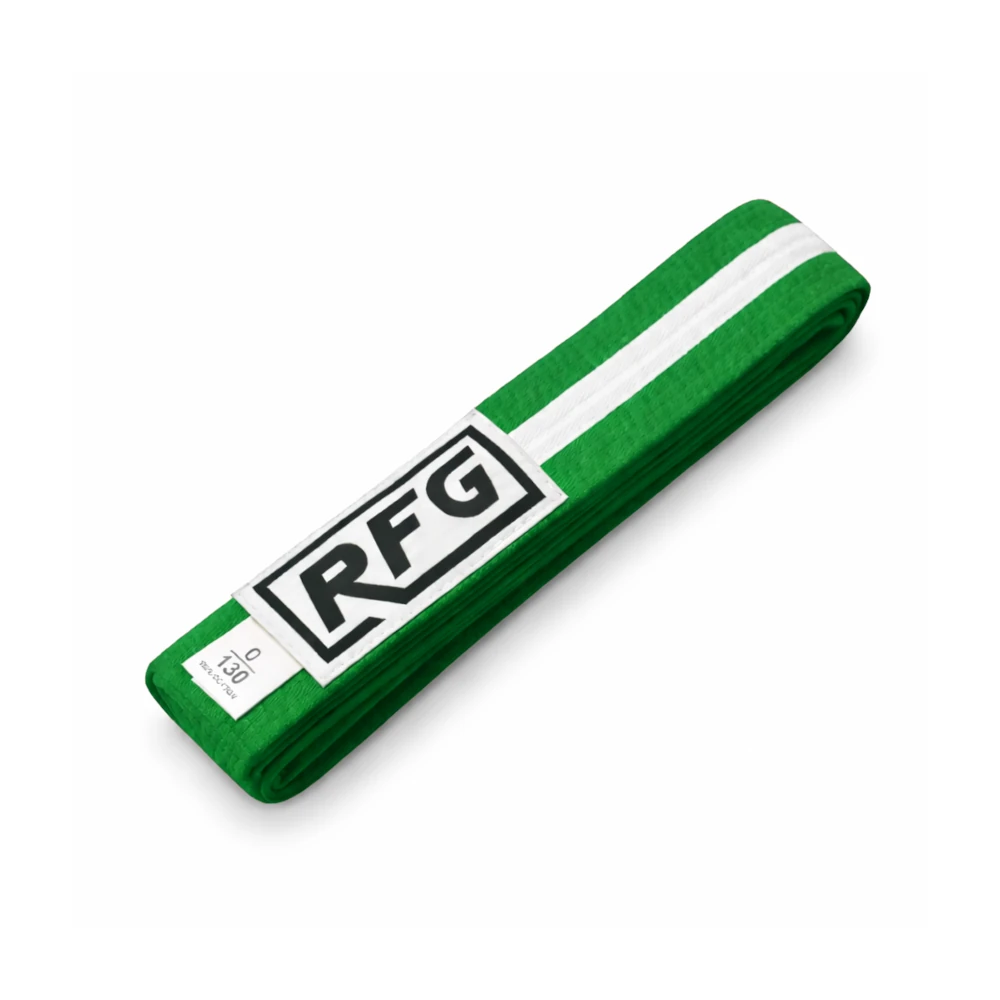 Green belt with RFG logo on a white background