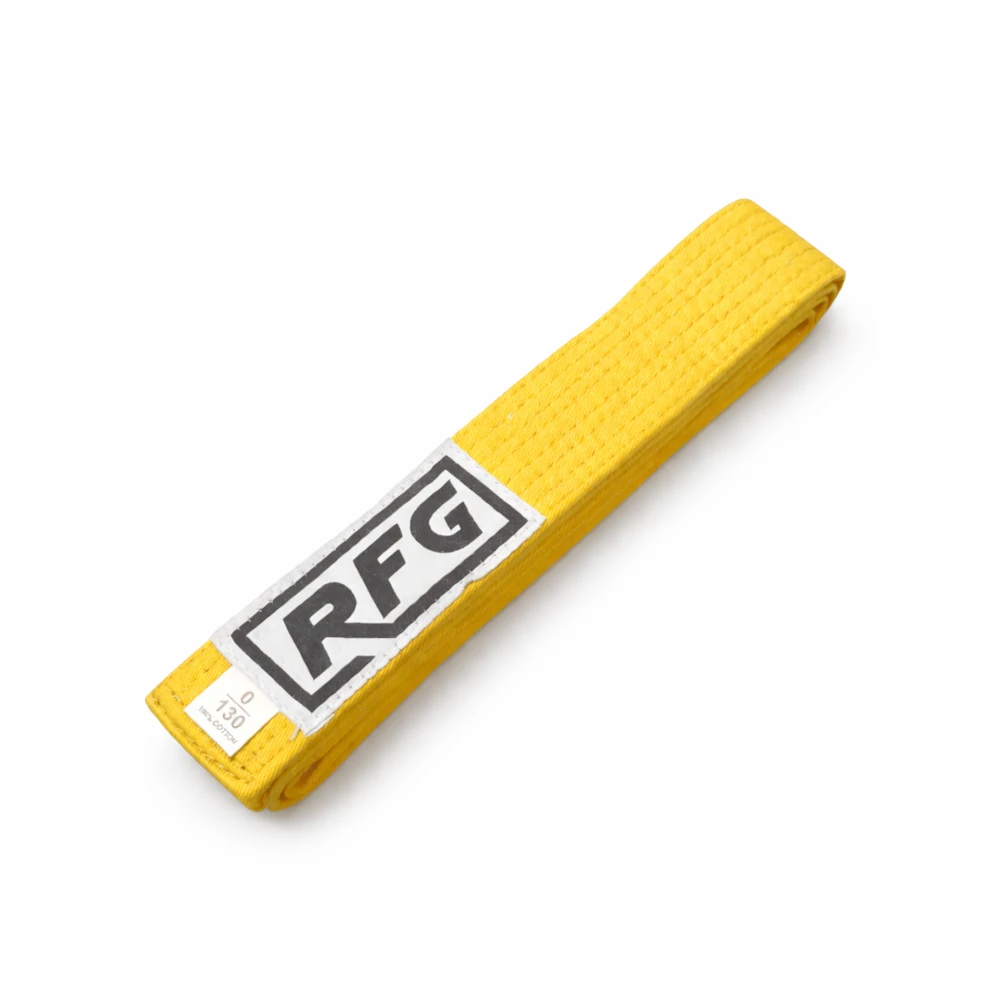 Yellow belt with RFG logo on a white background