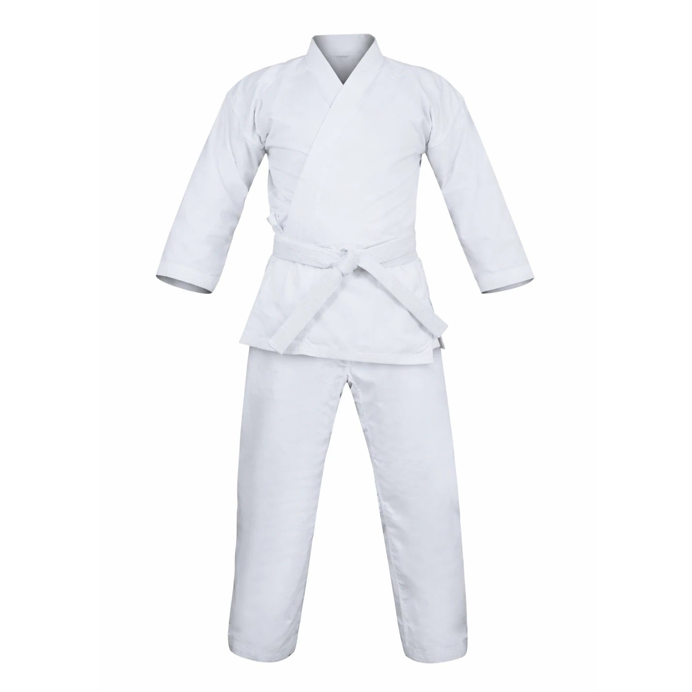 White martial arts gi on a white background