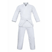 White martial arts gi on a white background