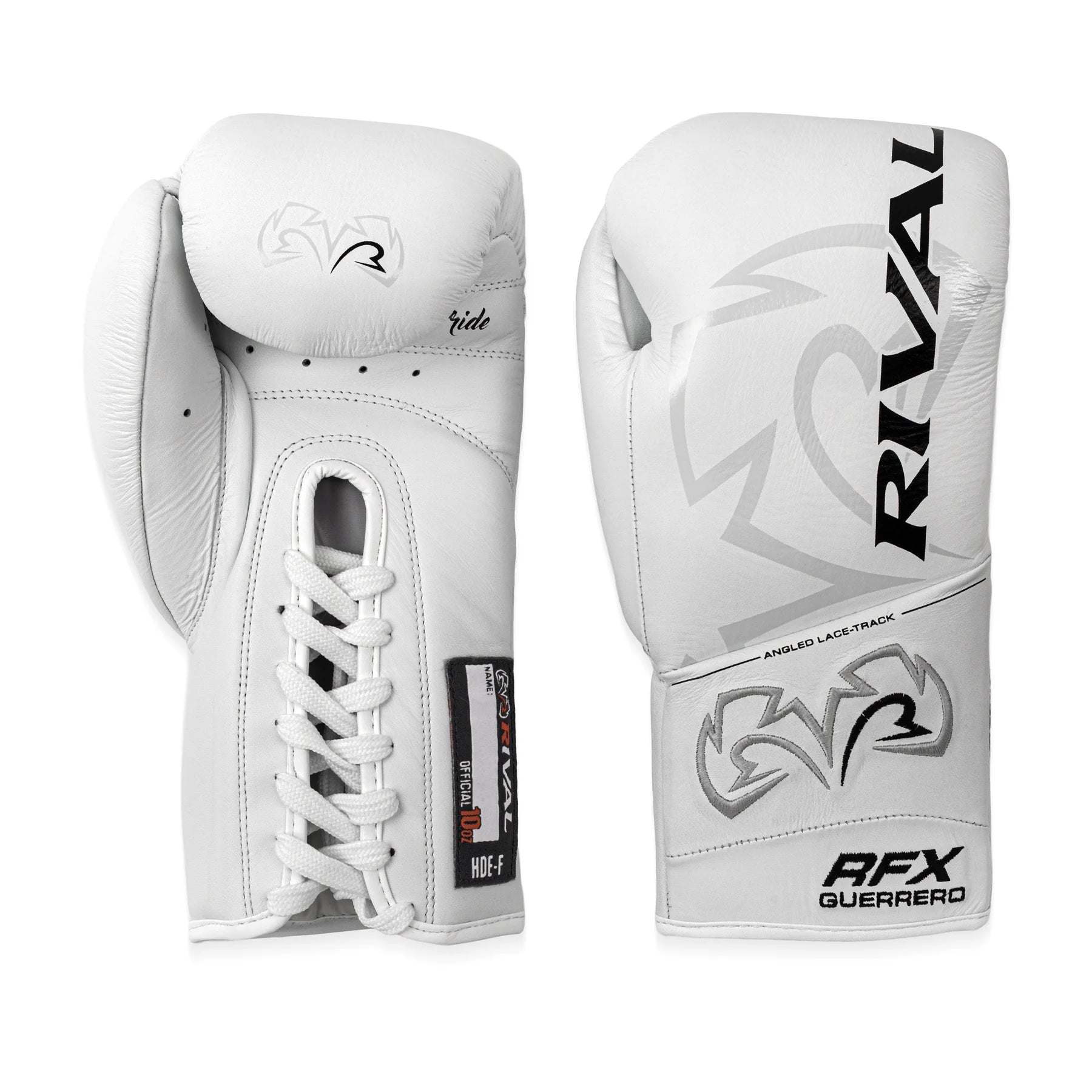 White boxing gloves with Rival branding on a white background