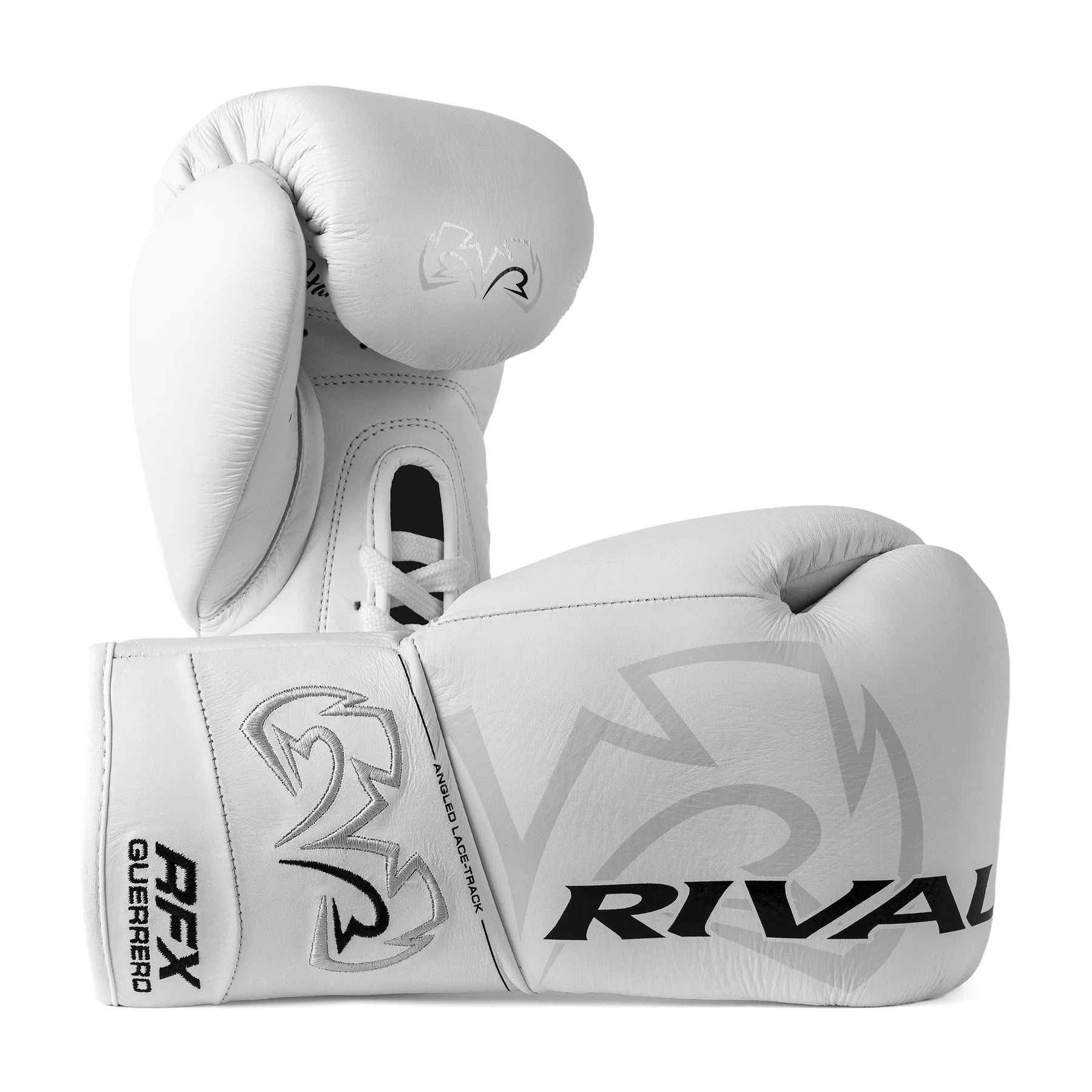 White boxing gloves with Rival branding on a white background