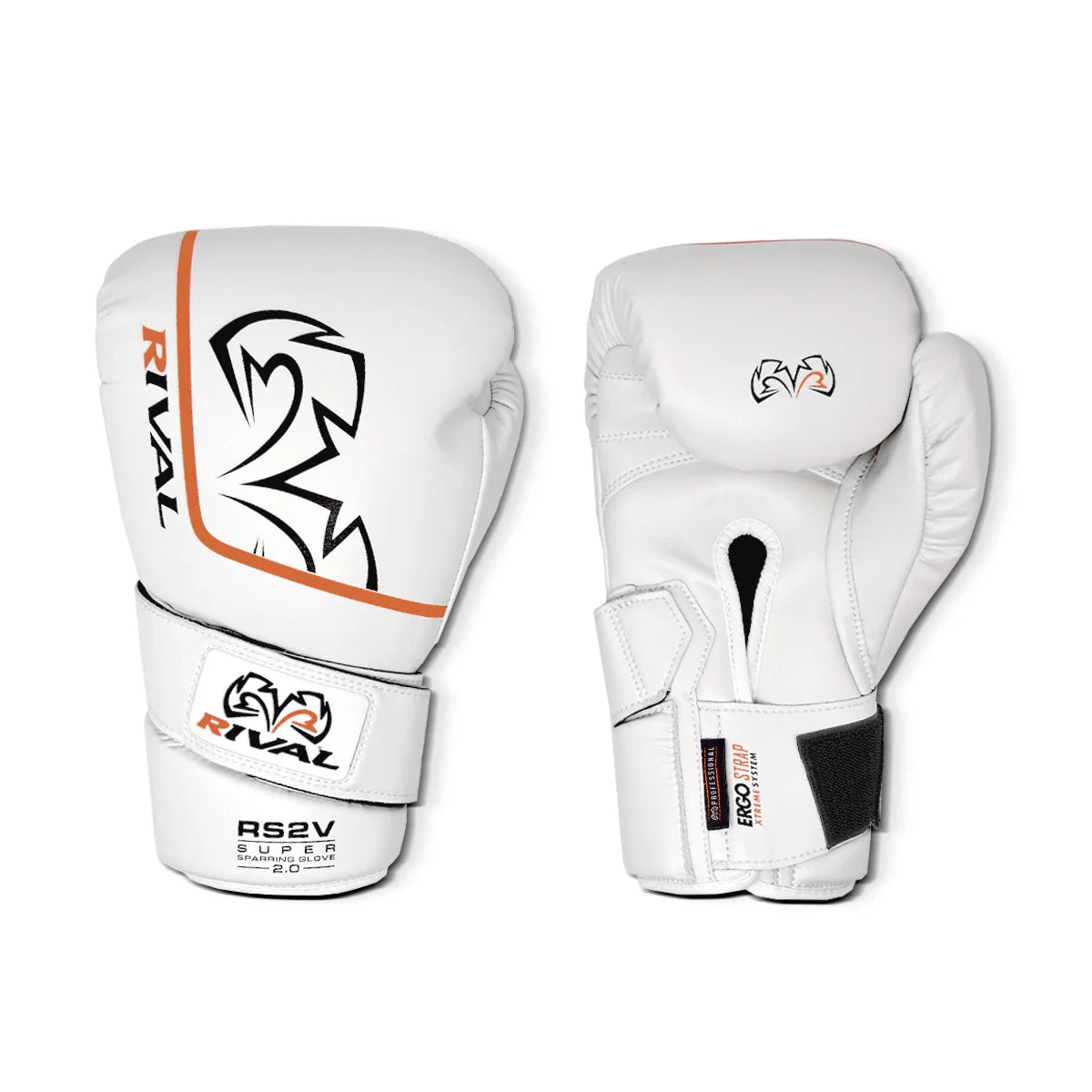 White boxing gloves with Rival branding on a white background