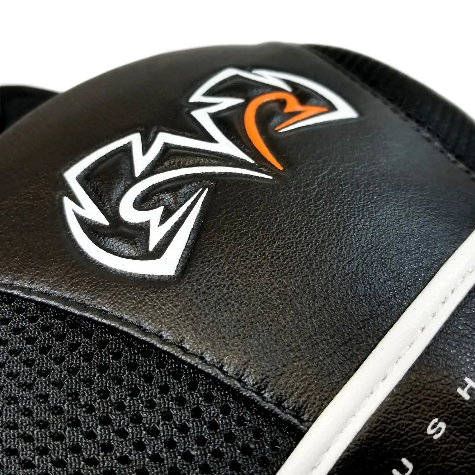 Black boxing focus mitt with a Rival logo on a white background