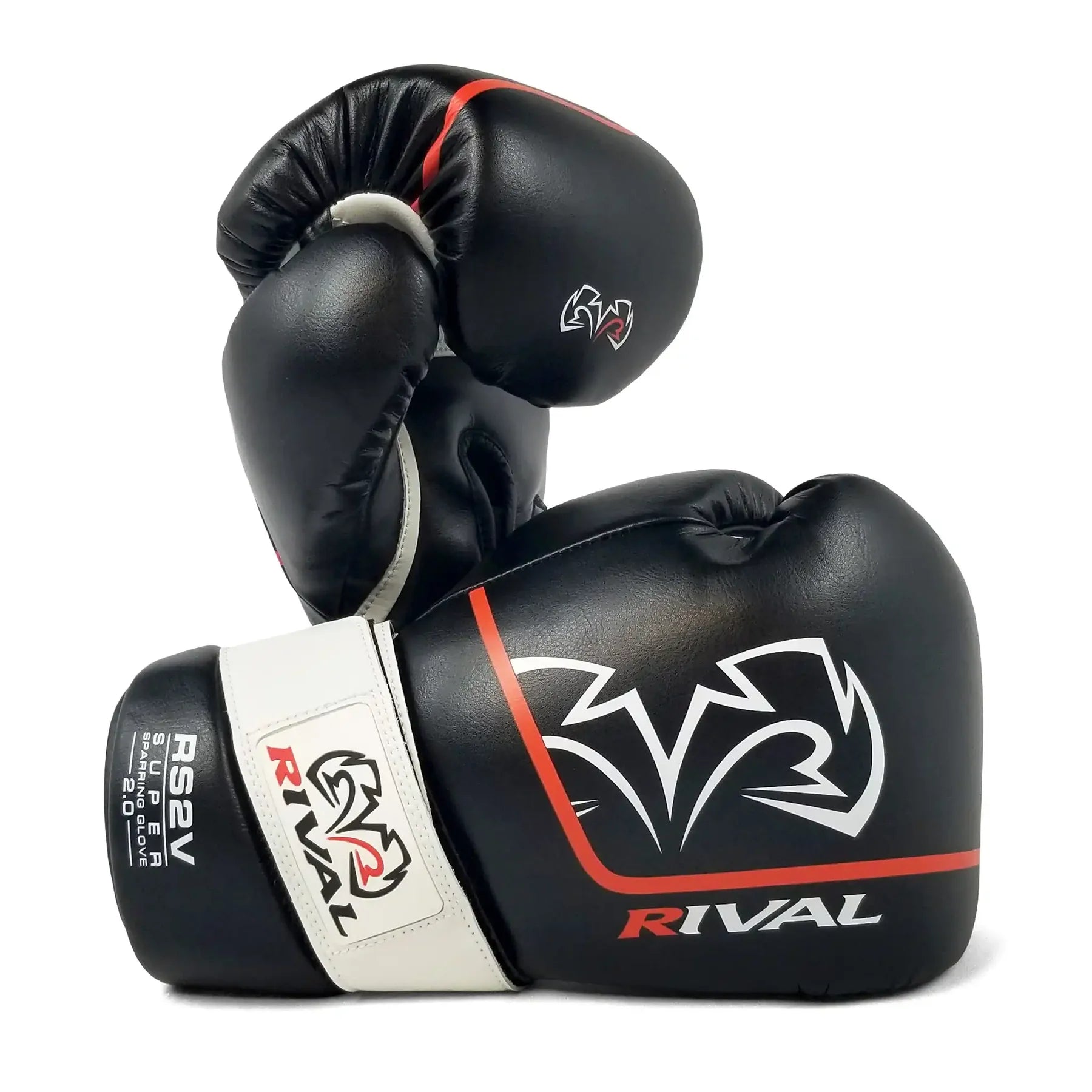 Black boxing gloves with Rival logo on a white background