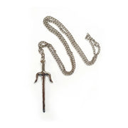 Necklace with a Sai pendant on a white background