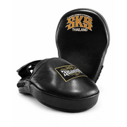 Black boxing mitts with 'SKS Thailand' branding on a white background