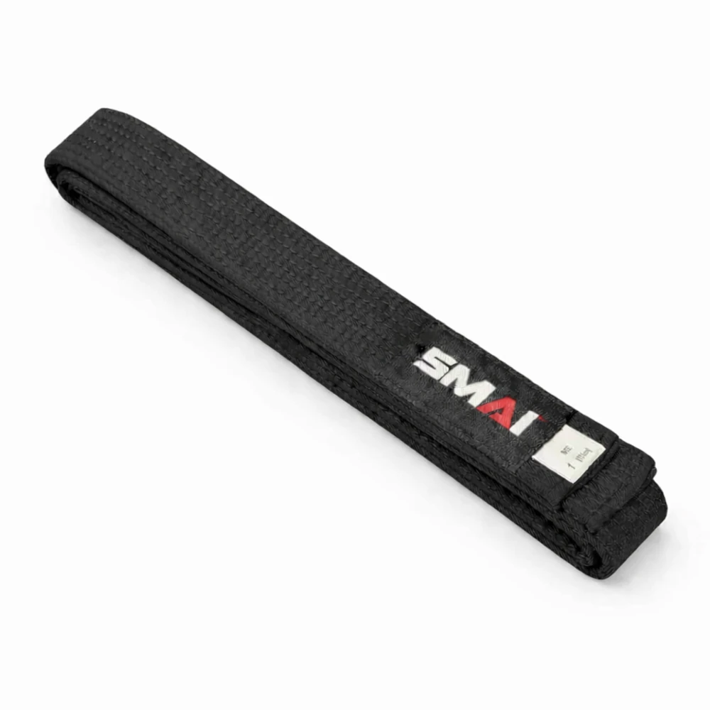 Black belt with SMAI logo on a white background