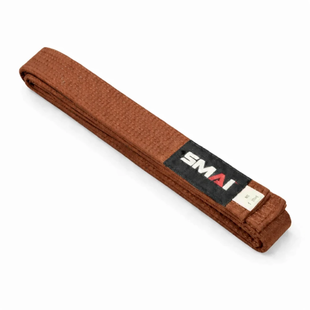 Brown belt with SMAI label on a white background