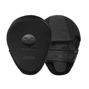 Black boxing focus mitts with 'Sting Sports' branding on a white background