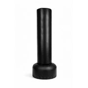 Black cylindrical freestanding boxing bag on a white background
