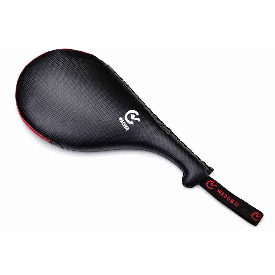 Black and red kick paddle with Wacoku branding on a white background