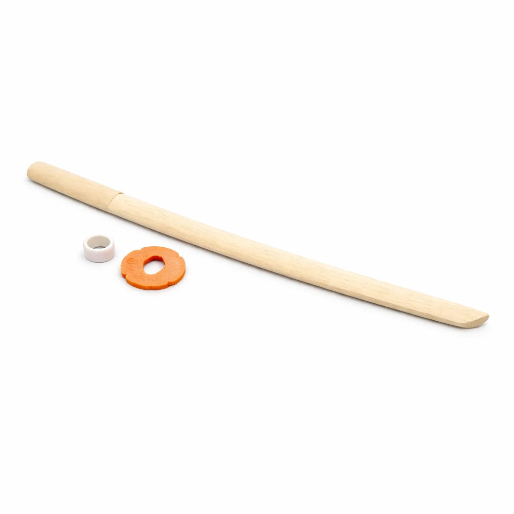 Wooden oak shoto on a white background