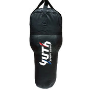 Black angled punching bag with YUTH Sport Gear logo on a white background